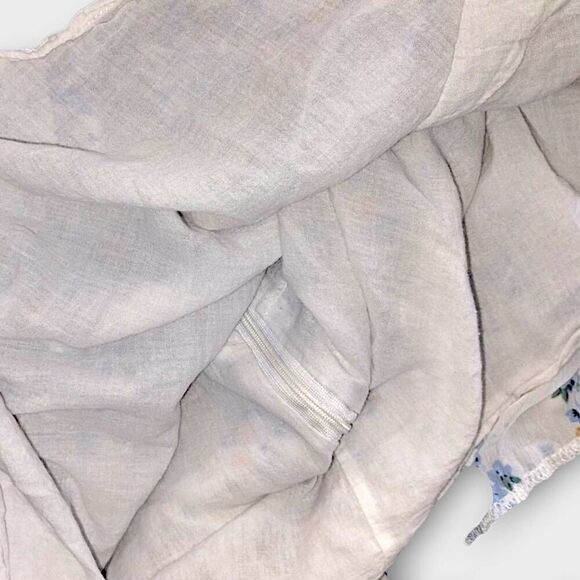 Ladies Dress Sz XL Ruffles Floral Blue Low V Open Back Coquette Cottagecore Shee - Picture 14 of 14